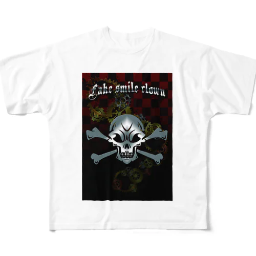 Fake smile clown フルグラフィックTシャツ