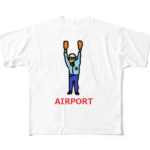 エアライン　エアポート　マーシャラー　空港　飛行機 フルグラフィックTシャツ