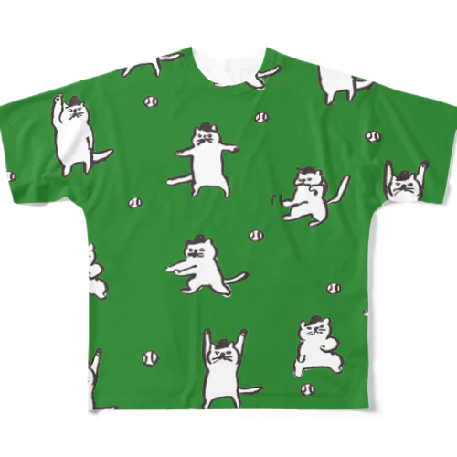 猫の審判 フルグラフィックTシャツ