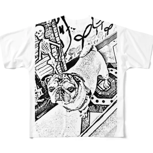 縦長白黒ぶぐ All-Over Print T-Shirt