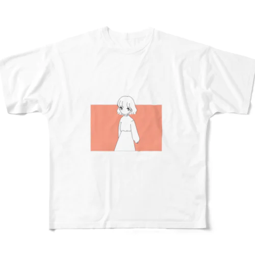 ロングスカートの女の子 All-Over Print T-Shirt