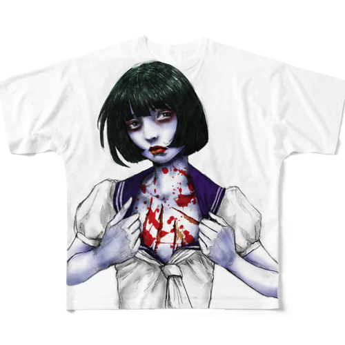 ゆえにゾンビガール All-Over Print T-Shirt