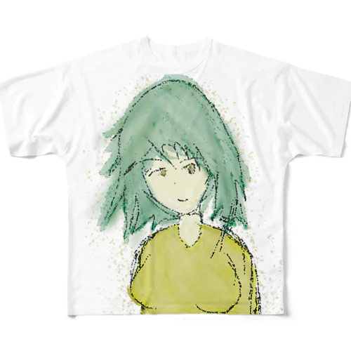 粒子ガール フルグラフィックTシャツ