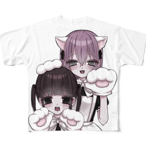 にゃんにゃんメイドチェキ フルグラフィックTシャツ