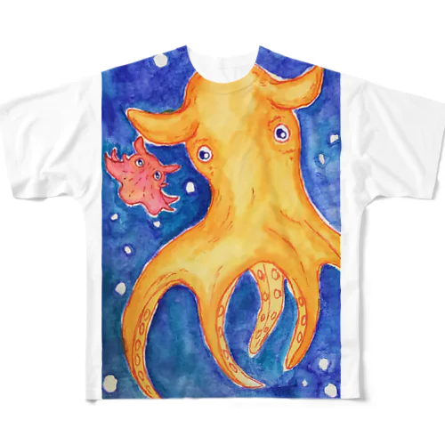 水族館シリーズ。メンダコの親子。 All-Over Print T-Shirt