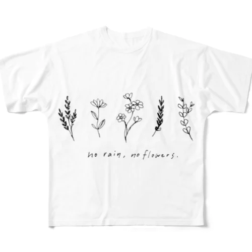 花イラスト フルグラフィックTシャツ