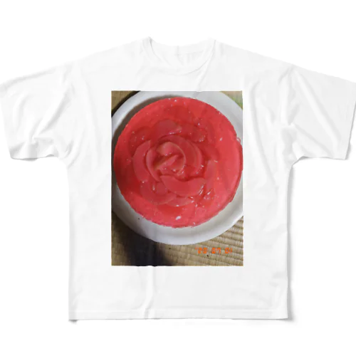 桃 ケーキ フルグラフィックTシャツ