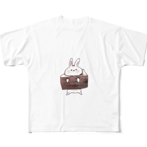 ガトーショコラうさぎ3 フルグラフィックTシャツ