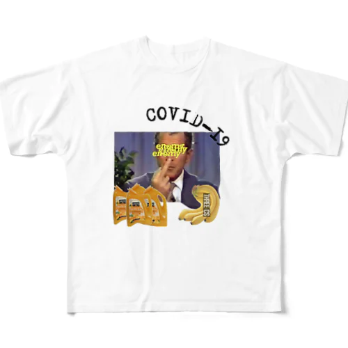 COVID-19🦠FUCK🖕🖕 フルグラフィックTシャツ