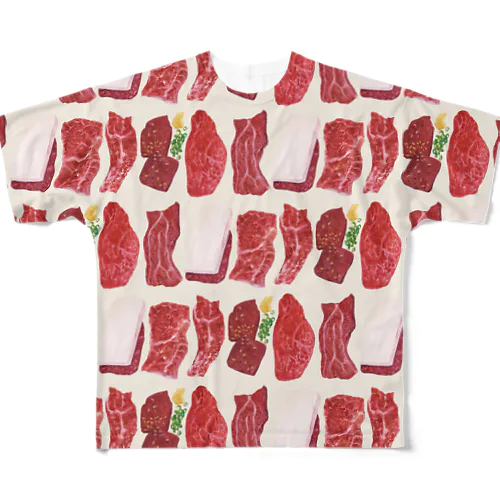 Delicious horse-meat sashimi フルグラフィックTシャツ