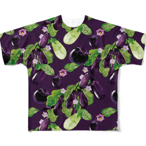 Eggplant All-Over Print T-Shirt