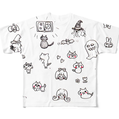 ねこものぐらむ All-Over Print T-Shirt