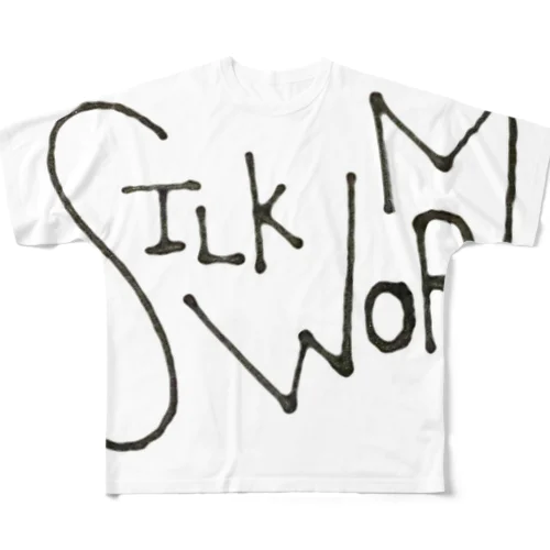 SILK WORMロゴ All-Over Print T-Shirt