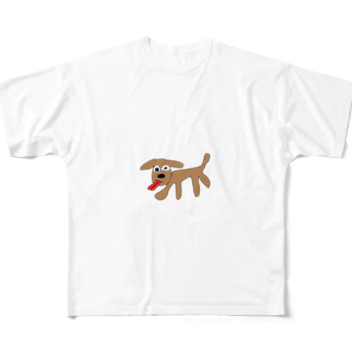 犬 フルグラフィックTシャツ