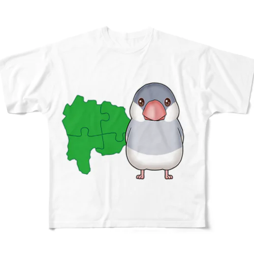 やまなしラボ文鳥カラー フルグラフィックTシャツ