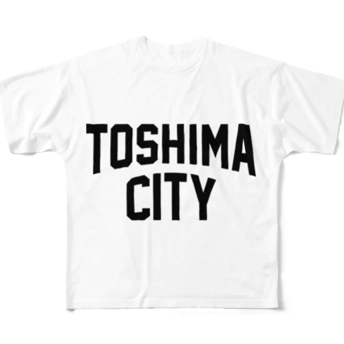 豊島区 TOSHIMA CITY ロゴブラック フルグラフィックTシャツ