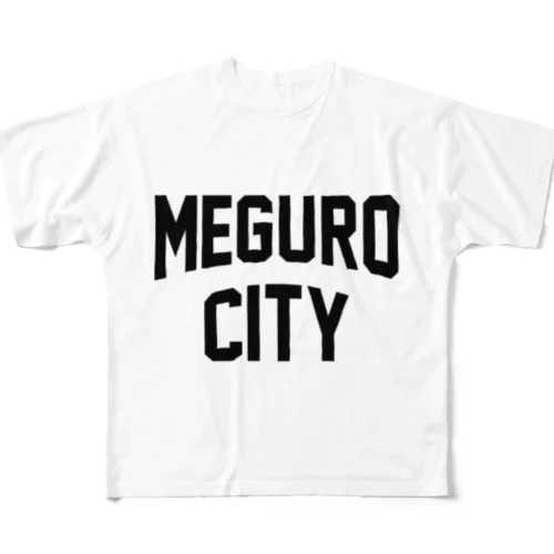 目黒区 MEGURO CITY ロゴブラック フルグラフィックTシャツ