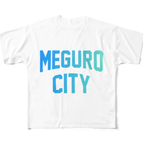 目黒区 MEGURO CITY ロゴブルー All-Over Print T-Shirt