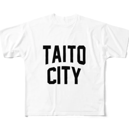 台東区 TAITO WARD ロゴブラック All-Over Print T-Shirt