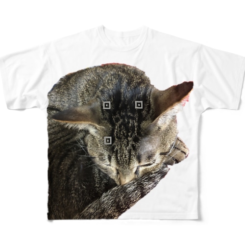 QRコード猫 All-Over Print T-Shirt