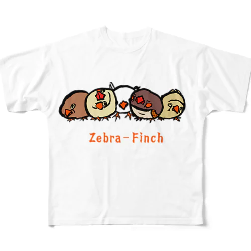 Zebra-Finch フルグラフィックTシャツ