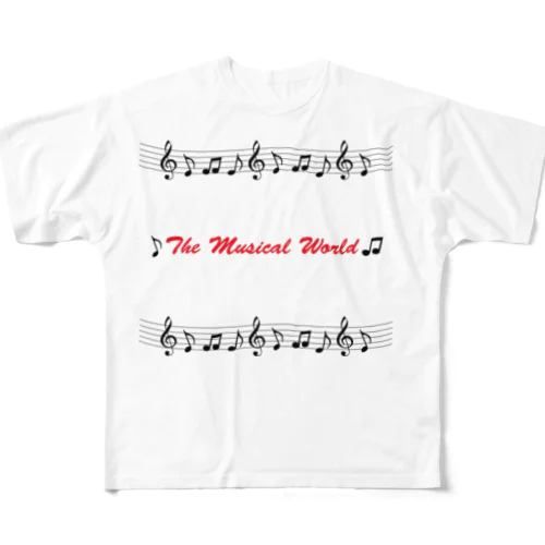 The Musical Worldーおんぷの世界ー フルグラフィックTシャツ