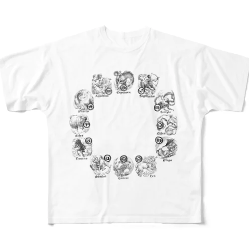 黄道十二星座全部のせ All-Over Print T-Shirt