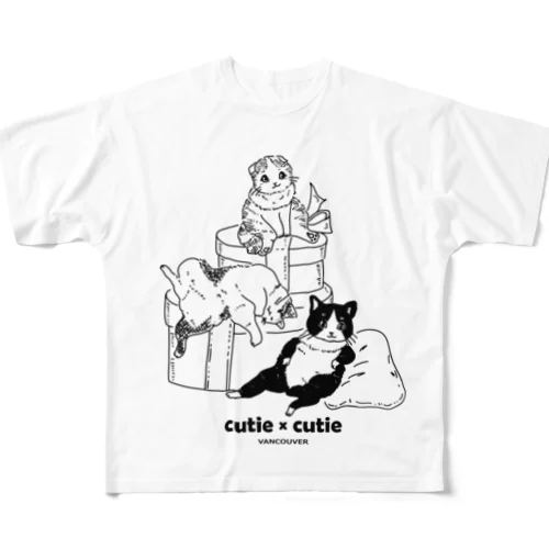 バンクーバーの猫たち フルグラフィックTシャツ