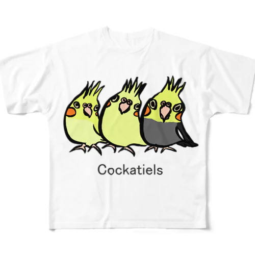 Cockatiels フルグラフィックTシャツ