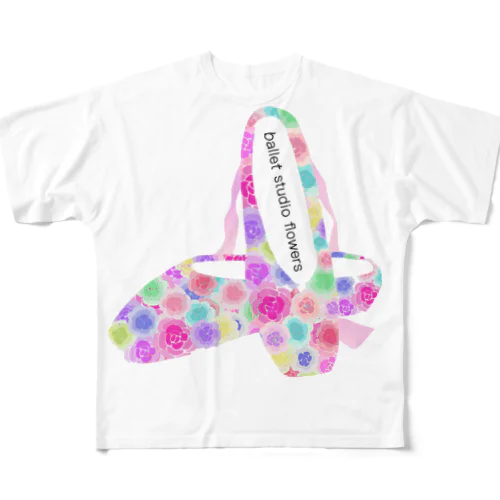 ballet studio flowers お花ポワントシリーズ All-Over Print T-Shirt