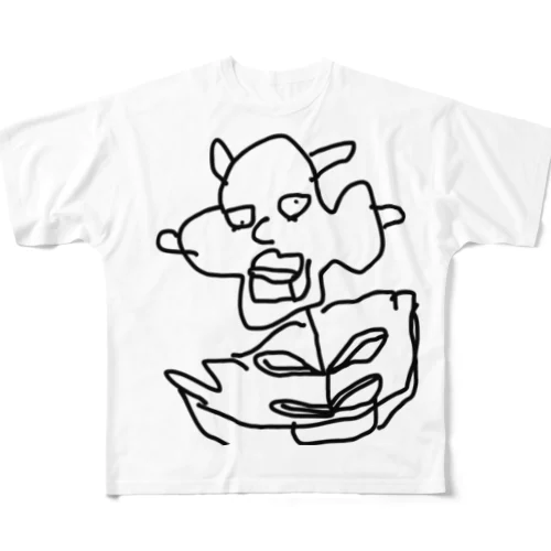 お花畑のバタ花さん All-Over Print T-Shirt