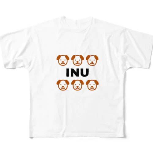 INU‐犬‐ フルグラフィックTシャツ