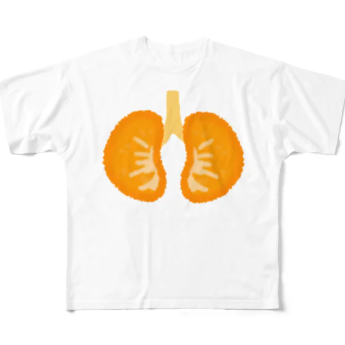 みかんの臓器 フルグラフィックTシャツ