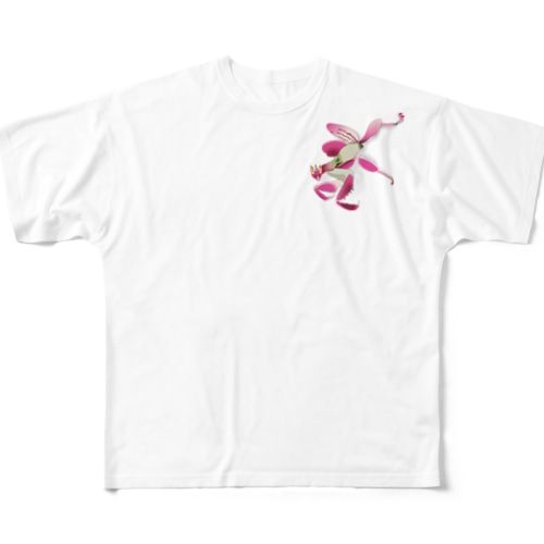 いたずらデザイン(ちょっとハナカマキリついてますよ) All-Over Print T-Shirt