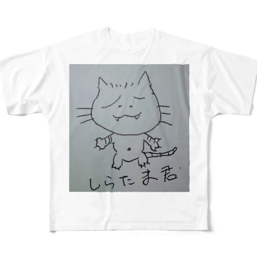 猫、しらたま君 フルグラフィックTシャツ