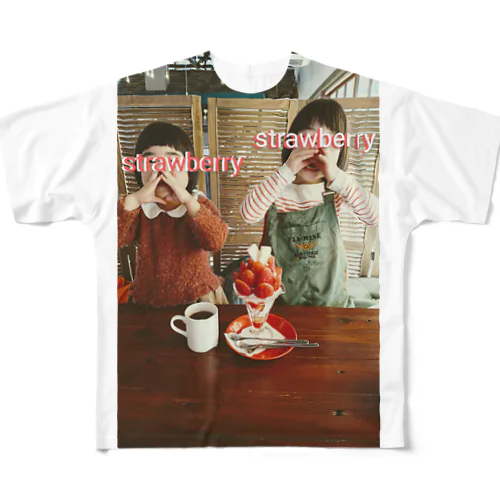 strawberry フルグラフィックTシャツ