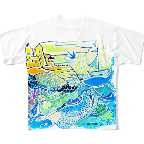  人魚t フルグラフィックTシャツ