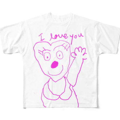 I LOVE YOU ハートちゃん All-Over Print T-Shirt