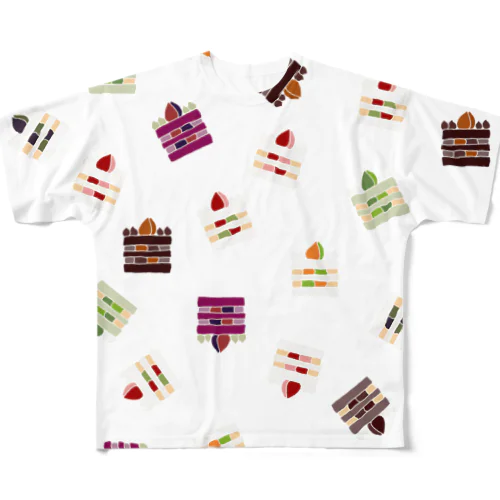 ケーキ2 フルグラフィックTシャツ