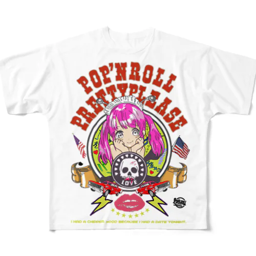 pop'n girl02 All-Over Print T-Shirt