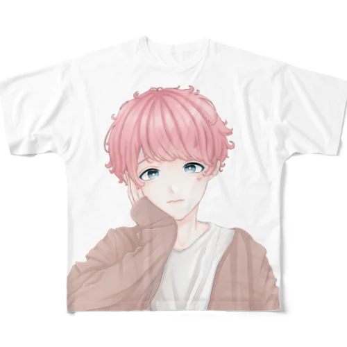 可愛い男の子 フルグラフィックTシャツ