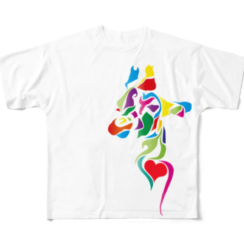 キリンのカラフルタトゥiphoneケース フルグラフィックTシャツ