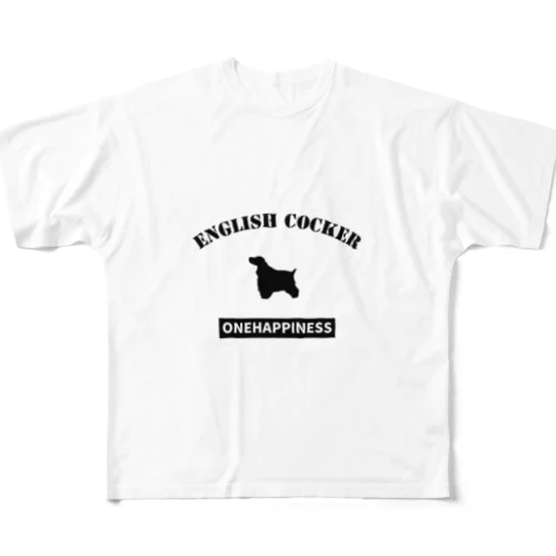 イングリッシュコッカー ONEHAPPINESS　 フルグラフィックTシャツ