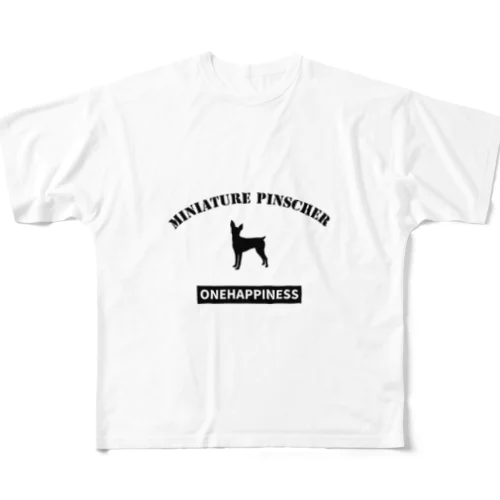 ONEHAPPINESS　ミニチュアピンシャー フルグラフィックTシャツ