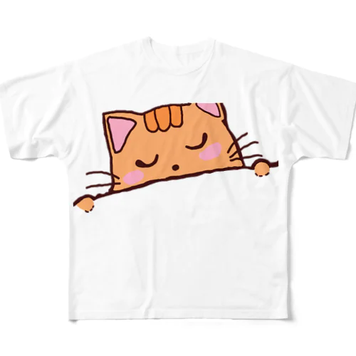 ゆる猫・睡眠 フルグラフィックTシャツ