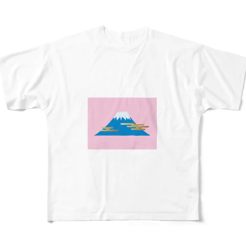 金の富士山 フルグラフィックTシャツ