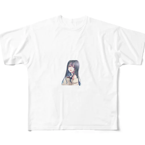 黒髪ロング女子 All-Over Print T-Shirt