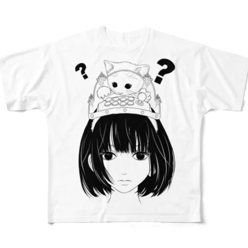 猫（操縦）型 フルグラフィックTシャツ