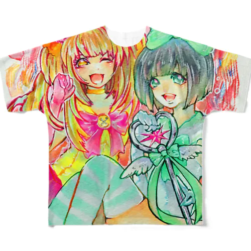 魔法少女2人組 All-Over Print T-Shirt