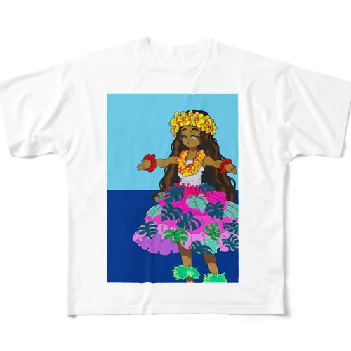 Hula Girl🌺 フルグラフィックTシャツ